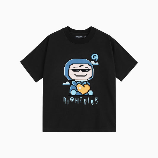 Pixel Smiley Chubby Oversized Tee